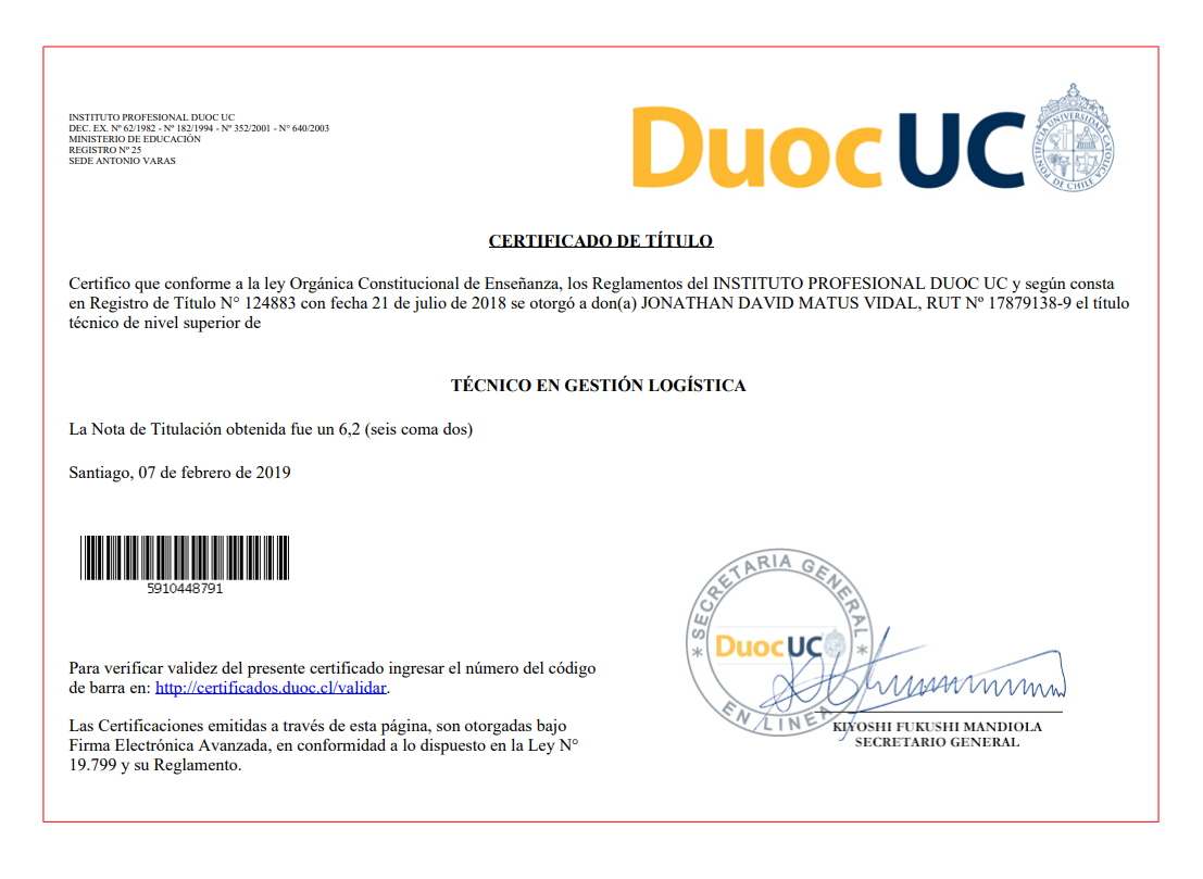 Técnico Nivel Superior en Gestión Logística